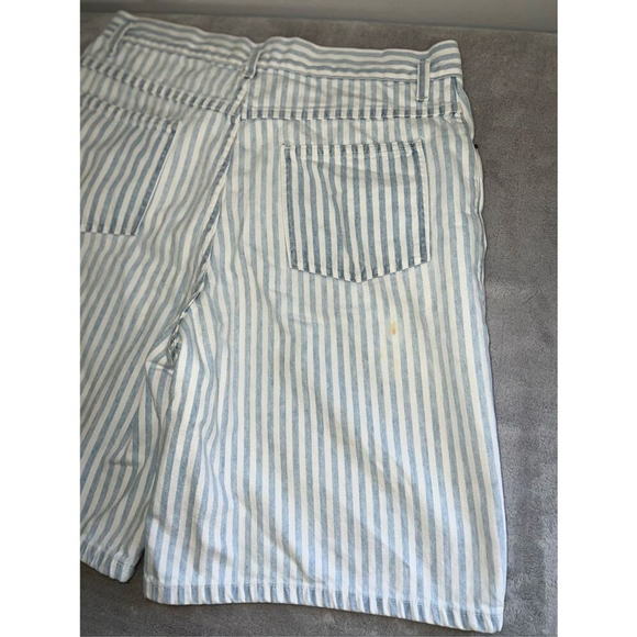 VTG Striped Denim Jean Long Shorts XS-S - Picture 6 of 8